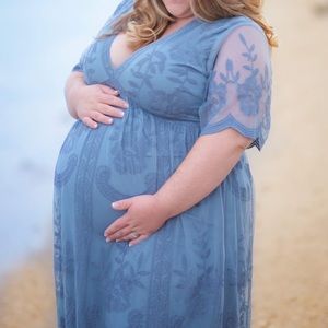 Plus Maternity Maxi Dress